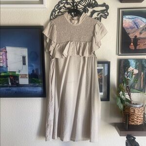 a new day Cream Long Sleeve Ruffle Dress